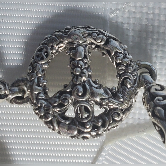 925 Sterling Silver Peace Bracelet - Picture 7 of 9